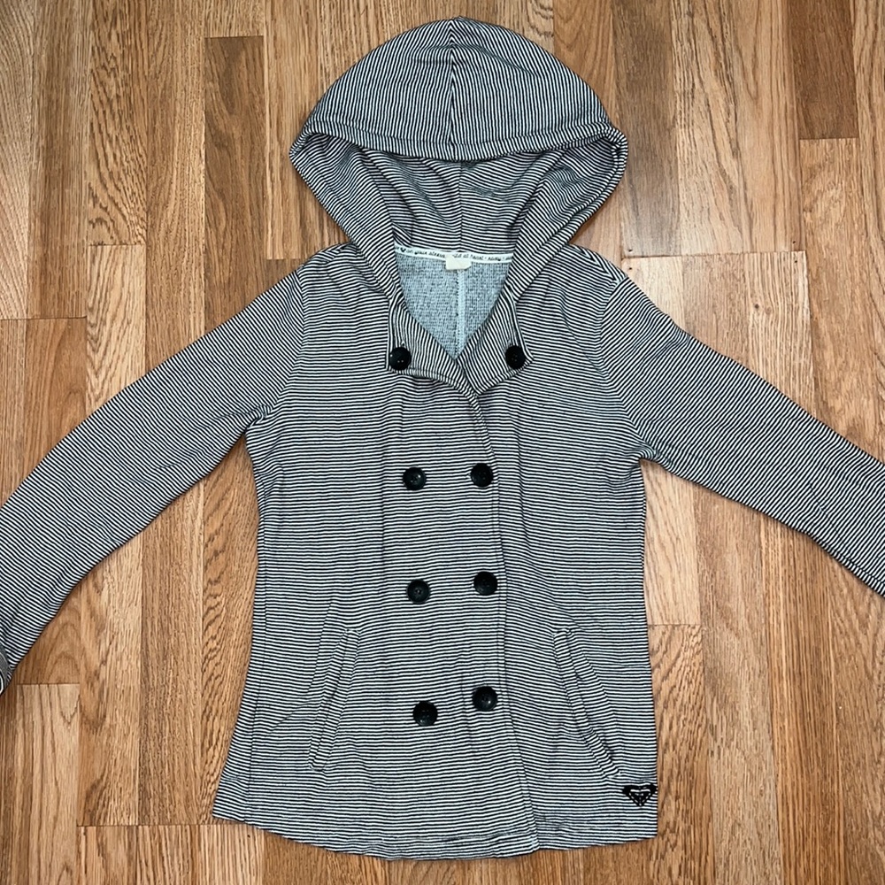 Roxy Light Button Down Striped Jacket - image 1